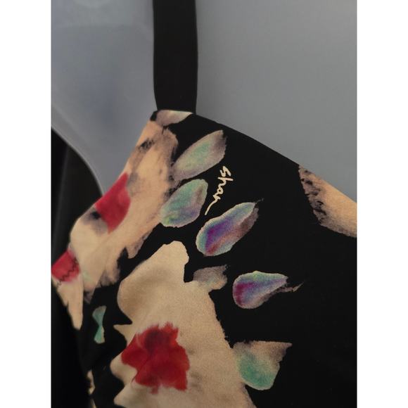 SHAN Women's Black Floral Foam Bandeau One Piece Swimsuit Size US 8 - Picture 3 of 10